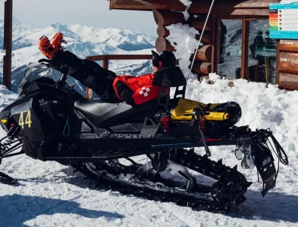 Snowmobile in the snow